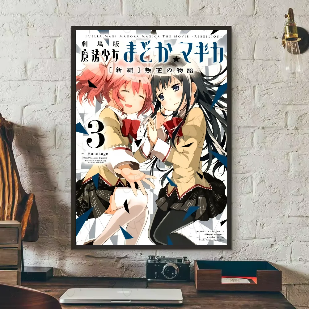Anime P-Puella Magi Madoka Magica Mädchen Poster Wasserdichte Wand Kunst Aufkleber Für Bar Wohnzimmer Vintage Dekor Hohe qualität Druck – Detail 9
