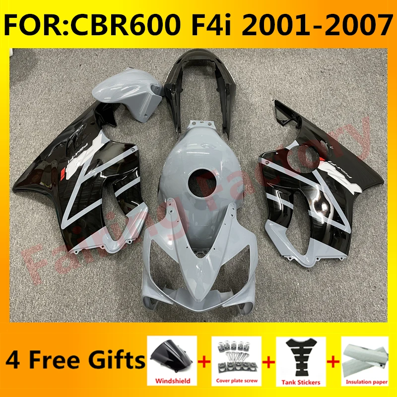 

Motorcycle Fairings kit fit for CBR600 F4i CBR 600 CBR600F4i 2001 2002 2003 2004 2005 2006 2007 full Fairing kits grey black