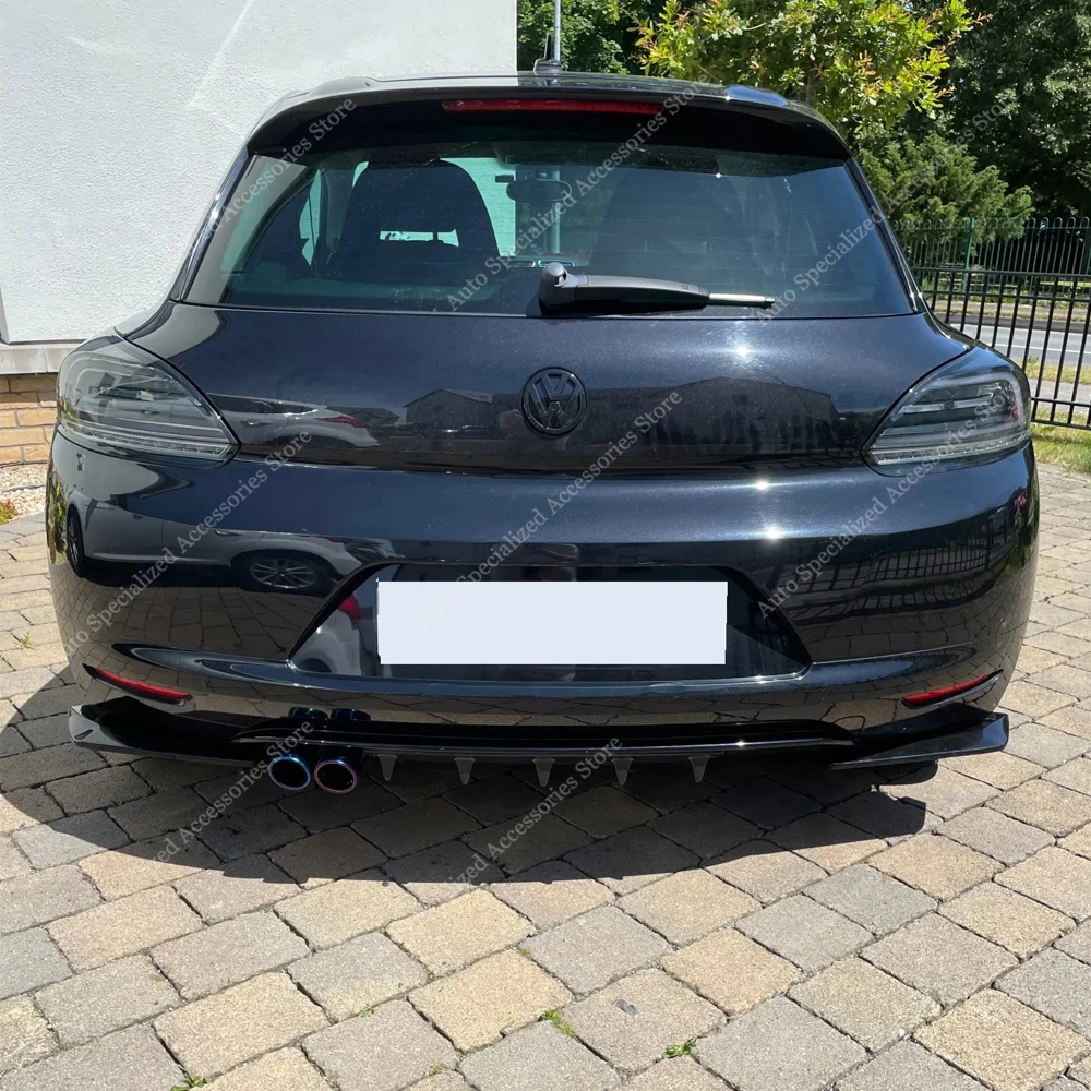 Heckstoßstangen-Diffusorlippe, Seitensplitter für VW Scirocco MK3 2.0TSI Basics 2008–2013, nur Vor-LCI, Heckstoßstangen-Diffusor-Bodykits – Detail 3