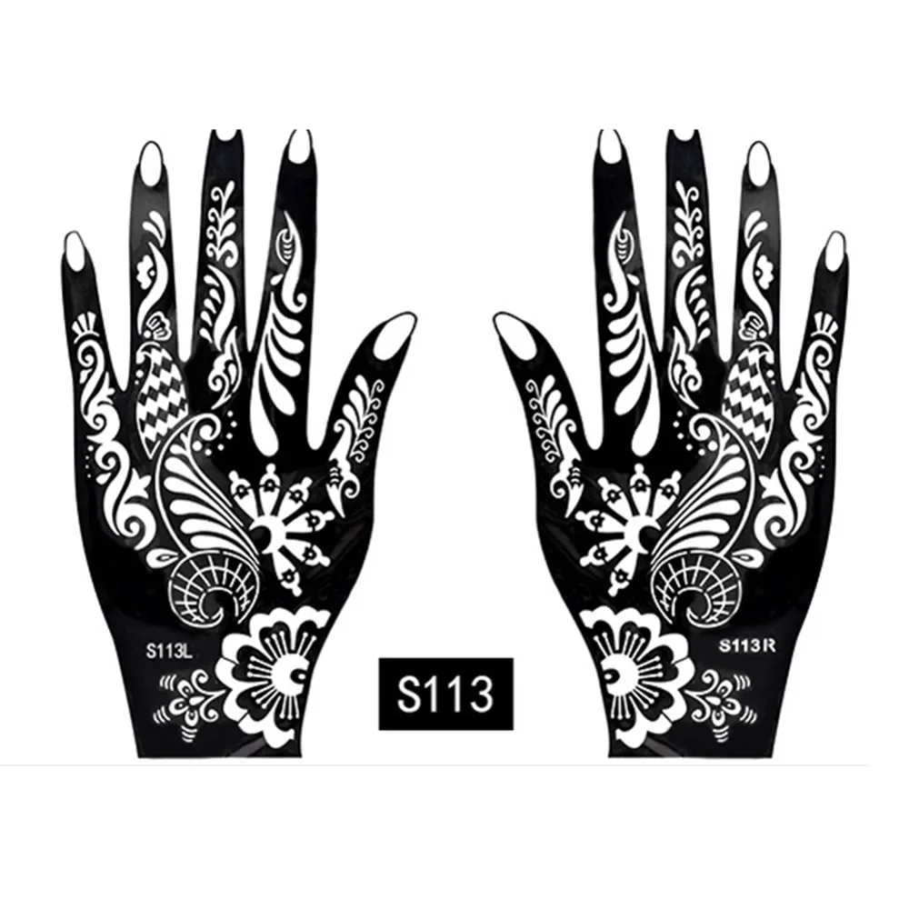 2025 New Professional Henna Stencil Temporary Hand Tattoo Body Art Sticker Template Wedding Tool Flower Tattoo Stencil