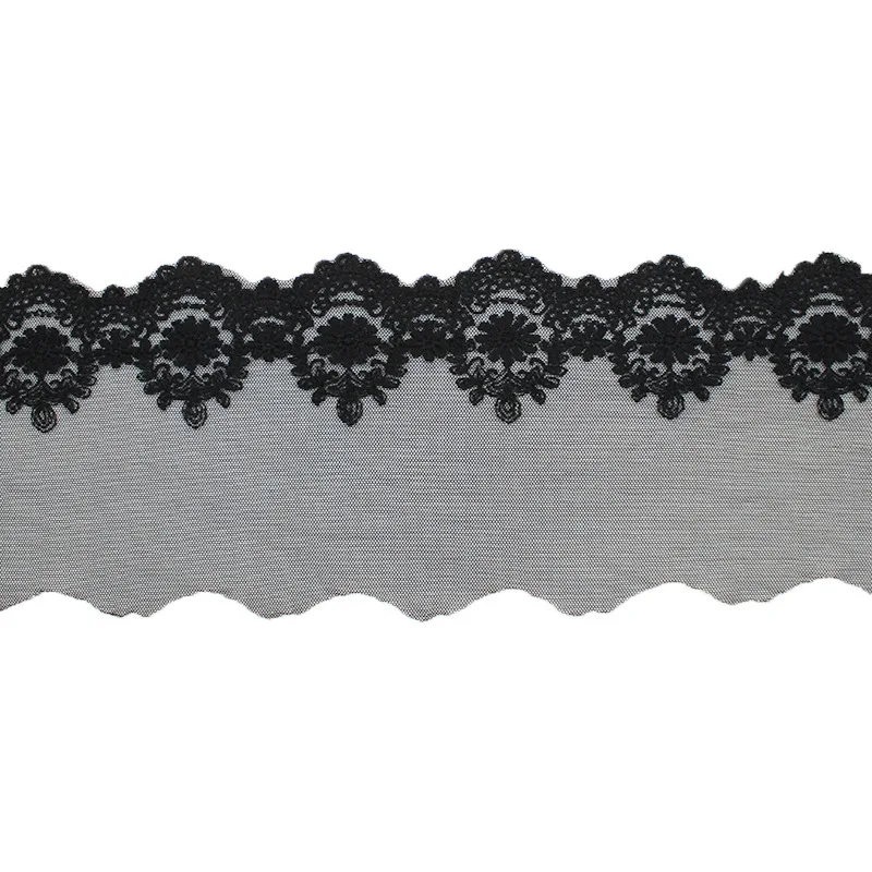 Spitzen besatz für Braut kostüm oder Schmuck Handwerk und Nähen, Stickerei Mesh Spitze Stoff, Weiß, Schwarz, Beige, 13cm Breite, 3 Yards – Detail 5