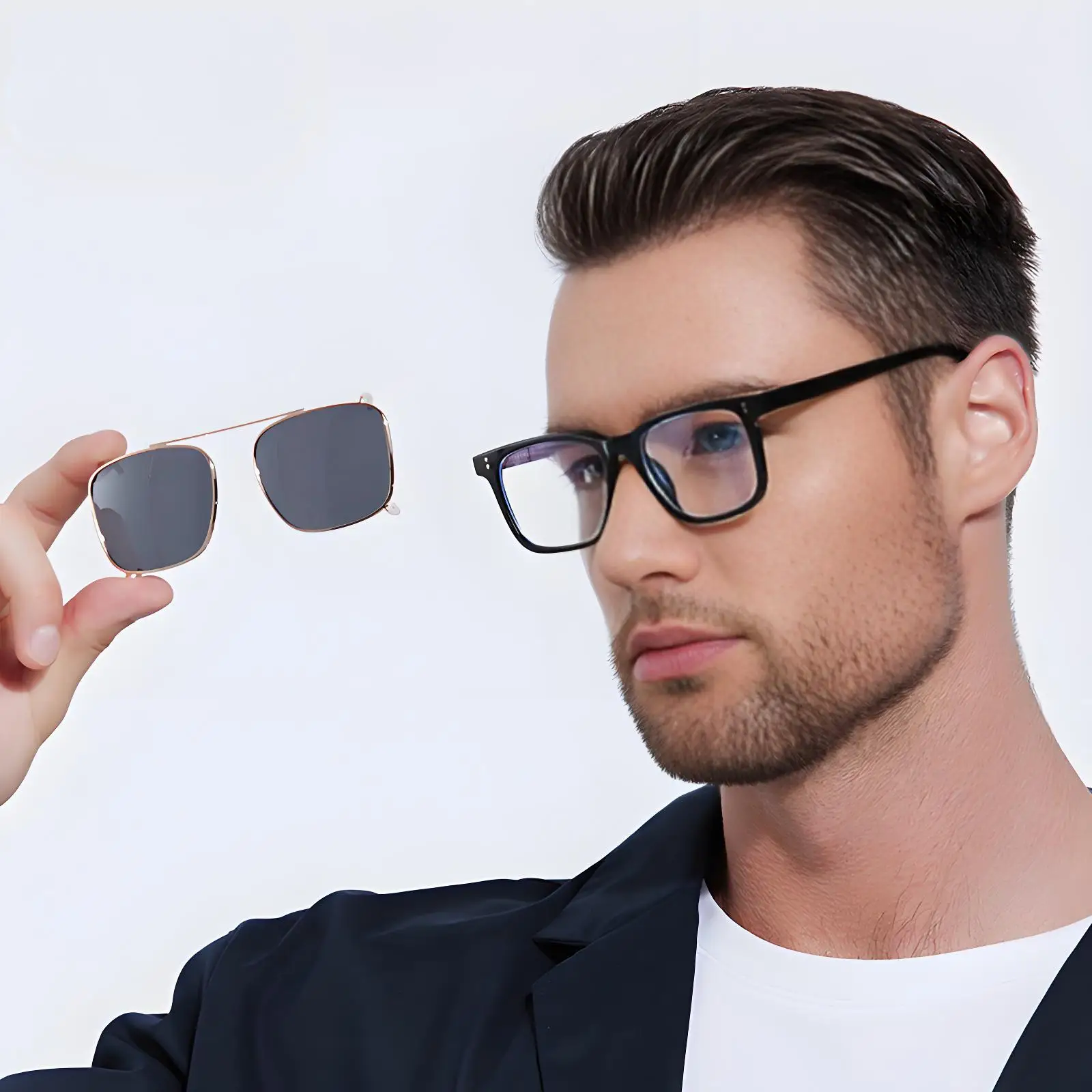 Polarized Retro Sunshade: Trendy Clip-On Fashion Glasses