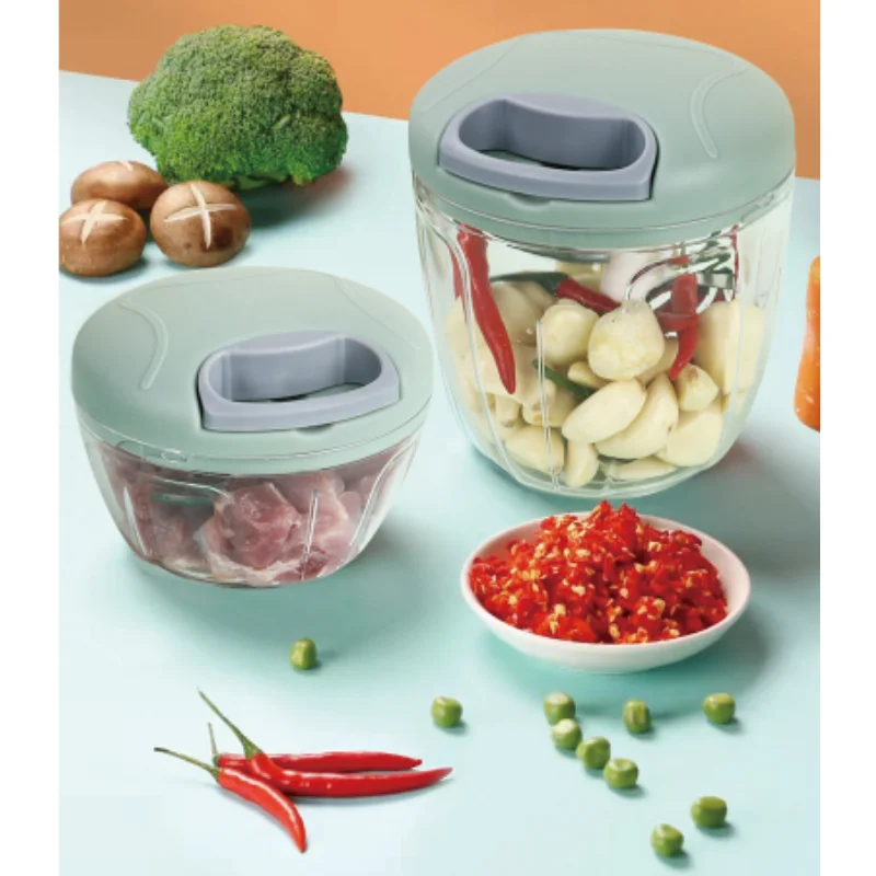 Manual Meat Mincer Garlic Chopper Rotate Garlic Press Crusher Vegetable Onion Cutter Kitchen Cooking Accessories 500/900ML