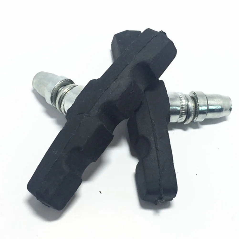 

1 Pair Bike Brake Pads Set Wear-resistant V-Brake Blocks Bike Accessory with Screw No Noise No Skid (Black)