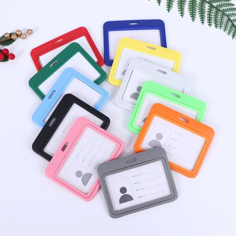 Economical Clear Badge Holder Lanyard with Colorful Protective Case