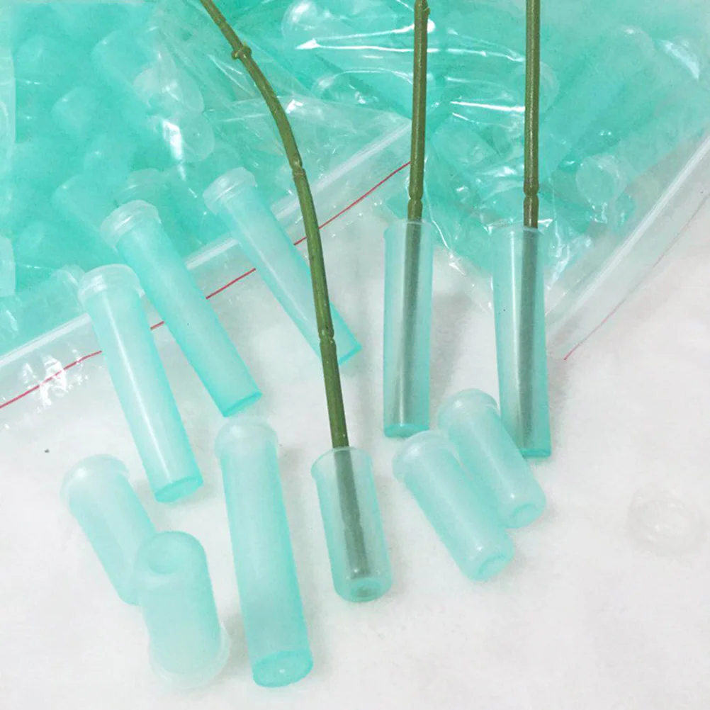 

100PCS Floral Water Tubes Flowers Fresh Nutrition Culture Water Storage Small Test Flower Shop Supplies Flower Holder (Sky Blue)