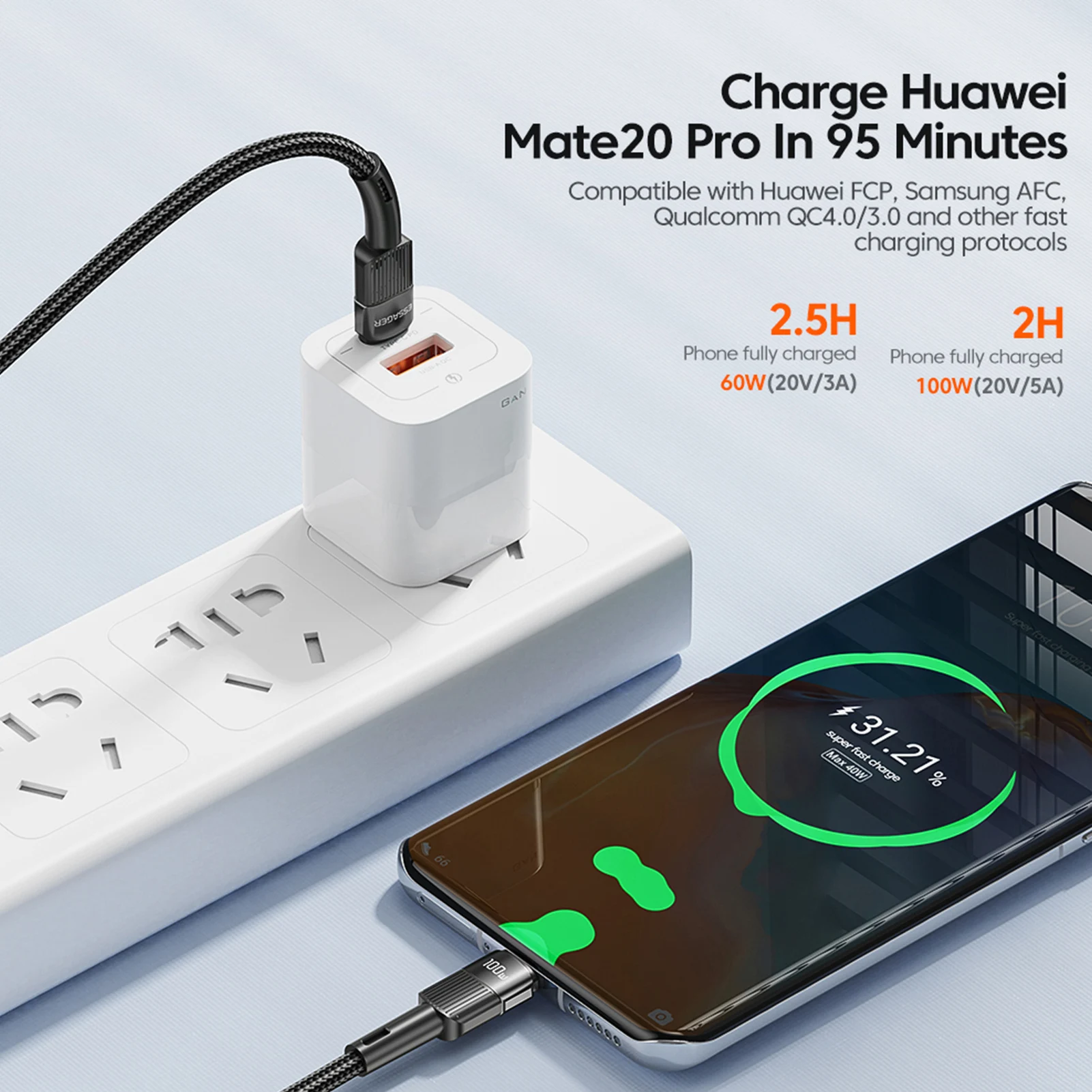 

Type C to C 100W Cable | Power Delivery Fast Charging PD Charger Cord | Type C Charging Cable for PC