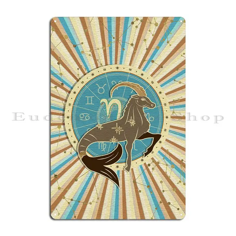 

Винтажный металлический плакат в виде знака зодиака Козерога для кухни гостиной