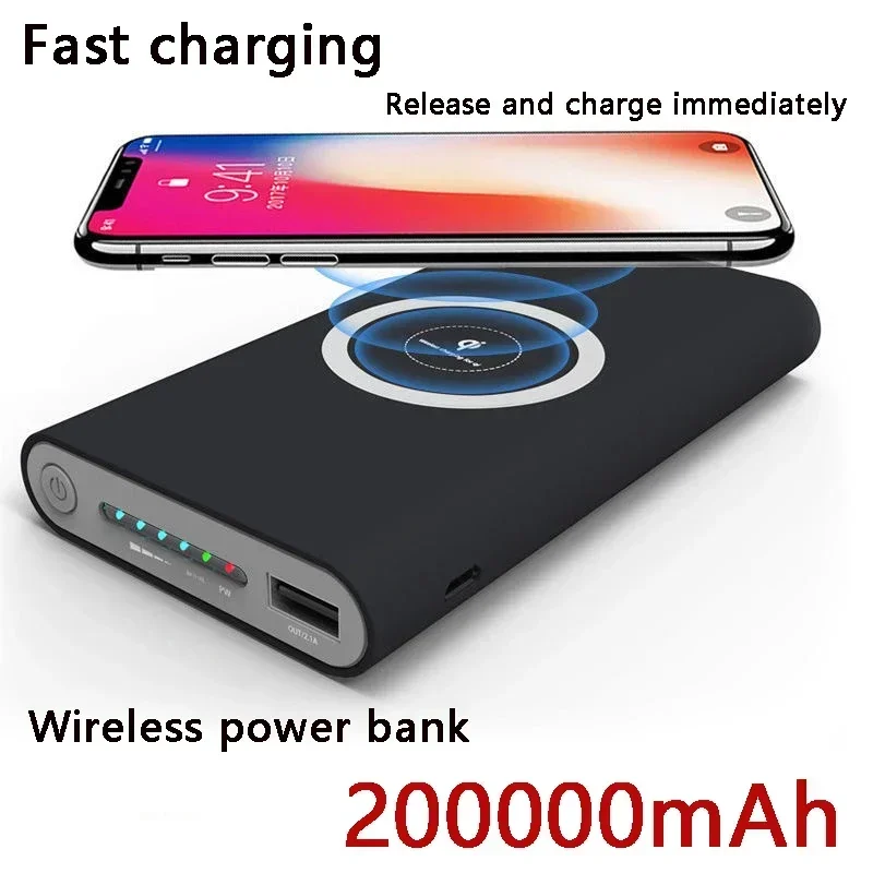 Wireless Fast Charging Power Bank Portable 200000mAh LED Display