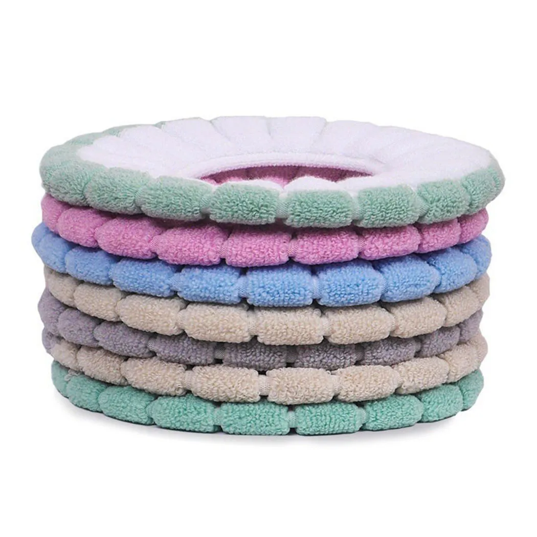 Toilet Seat Cover 1Pcs Bathroom Toilet Seat Cover Mat Washable Warmer Bathroom Toilet Cushion With Handle Thicker Soft Knitting Closestool Pad