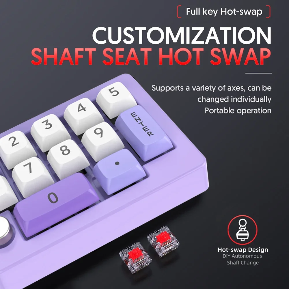 Mechanical RGB Hot Swappable Wired Mechanical Keyboard With knob Mini Gaming Keyboard 12 Color RGB Light 13 Key Keypad