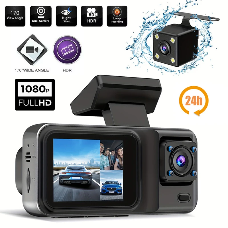 New 3 Channel Car DVR HD 1080P 3-Lens Inside Vehicle Dash CamThree Way Camera DVRs Recorder Video Registrator Dashcam Auto Parts
