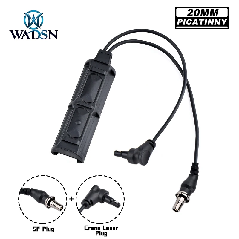 

WADSN Remote Dual Pressure Switch SF plug 2.5mm For PEQ DBAL NGAL M300 M600 Tactical Flashlight Hunting Airsoft Accessories