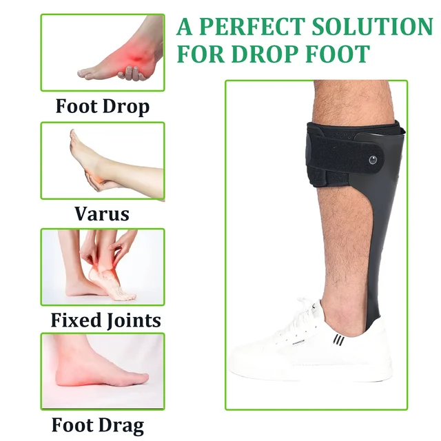 AFO Drop Foot Brace Orthosis for Walking and Exercise, Drop Brace for Men and Women，Black 3