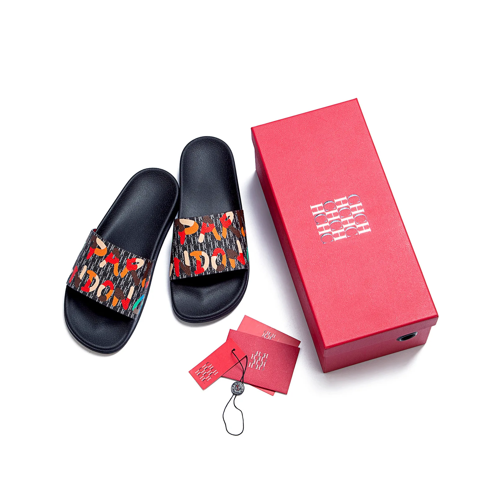 CHHC Female Flip Flops Letter Printing Multi Scene Silicone Beach Slippers Waterproof Summer Outdoor Sandals