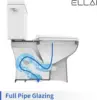 Piece Elongated Toilet Comfort Height ADA Single Flush TORNADO FLUSH Toilet  Rough In with Left-hand Trip Lever White 6