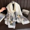 Embroidered Scarf with Elegant Embroidery, High-End Shawl, New, Explosion 2