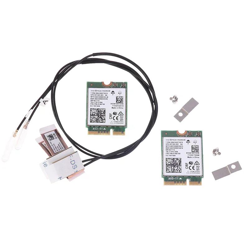 9560NGW WiFi 카드+안테나 1733Mbps 무선 AC 9560 듀얼 밴드 2.4G/5G BT 5.0 802.11Ac M.2 CNVI 9560NGW 무선 어댑터