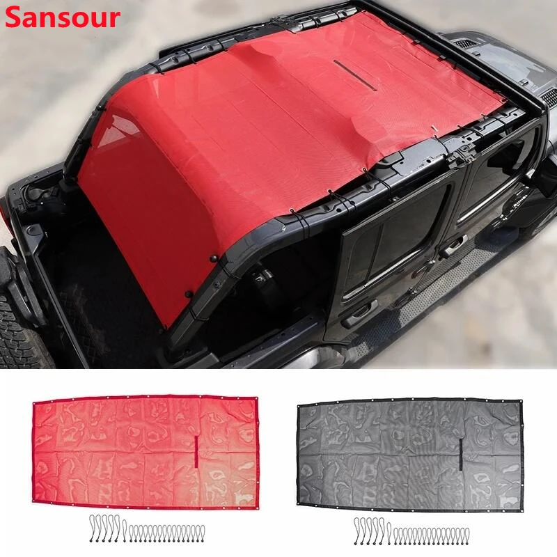 4 Deuren Dak Mesh Bikini Top Zonnescherm Cover Net Voor Jeep Wrangler Jl 2018 2019 2020-2023 Uv Beschermen warmte-isolatie Accessoires