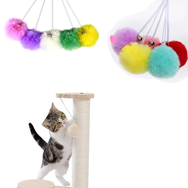 Interactive Cat Toys Ball with Bell and String, Hanging Ball Toys Cat Tree Accessories, Cat Tower Swing Ball Toy Interactive Cat Toys Ball with Bell and String, Hanging Ball Toys Cat Tree Accessories, Cat Tower Swing Ball Toy