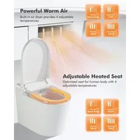 Smart Toilet with Bidet Built in, Smart Bidet Toilet Combo with Heated Seat, Elongate Japanese Electric Toilet Bidet With 2