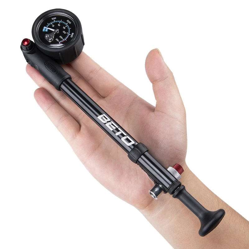 Bike Shock Pump MTB Fork /Rear Suspension For Bicycle 400 PSI Hose Air Hand With Pressure Gauge Inflator Portable | Спорт и