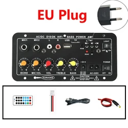 High-Power Audio Amplifier Board with Dual Microphone and Bluetooth Connectivity (EU Plug)
