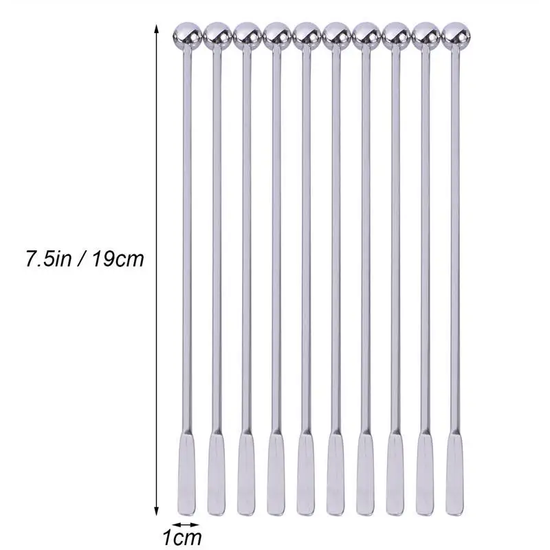 10Pcs 19cm Swizzle Sticks Coffee Stirring Spoon Paddle Stirrer Reusable Stir Sticks Beverage Stirrers Cocktail Mixing Spoon