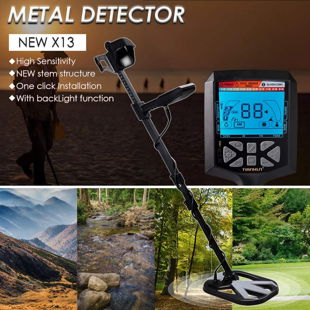 NEW Treasure Hunting Professional Industrial Metal Detector Gold Detector X13 Go
