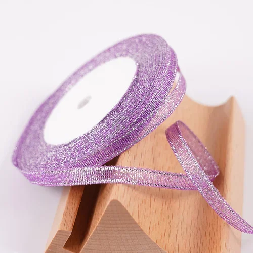 22m 6mm Colorful Glitter Metallic Ribbon for Festive Wrapping & DIY Crafts