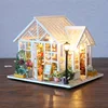 DIY Wooden Flower Garden Cottage Doll Houses Miniature Model Kit Casa Dollhouse with Furniture Lights for Friends Birthday Gifts 1