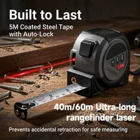WENMEICE Mètre laser numérique 40m/60m, outil de mesure, télémètre laser, ruban à mesurer en acier, niveau laser 3