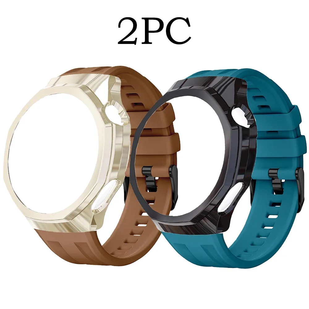 Versatile Silicone Strap with TPU Case - Full Coverage Replacement Band and Protective Accessory