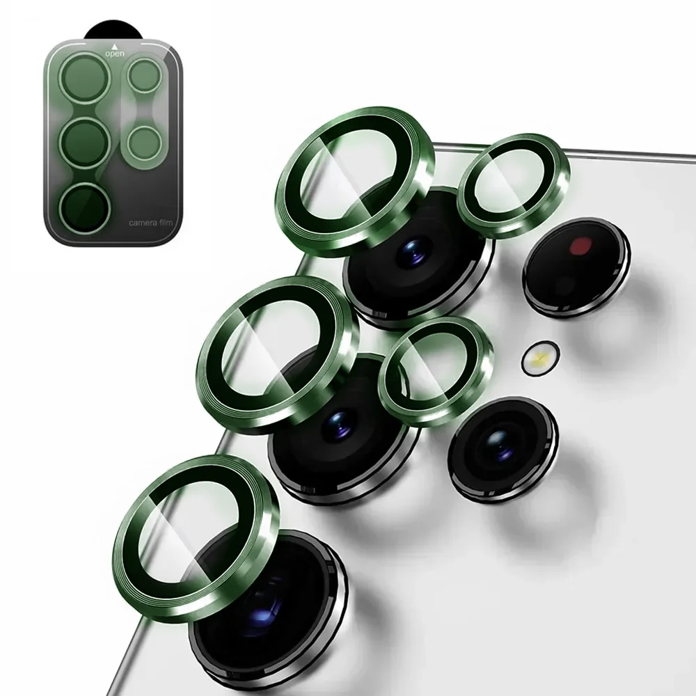Glitter Bling Camera Lens Protector with Aluminum Alloy Ring and Alignment Board