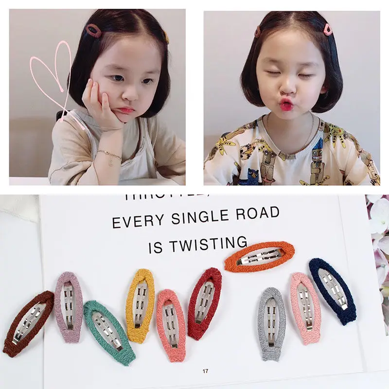 11PCS Children's hair clip hand-wound cotton thread BB clip Little girl arranged broken hair clip side clip