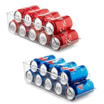 Kitchen Can Organizer – Clear Fridge & Pantry Soda Can Dispenser (1/2pcs) 1