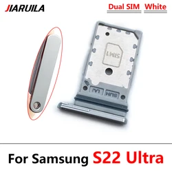 Dual Card SIM Holder Tray with Ejector Pin (S22 Ultra White)