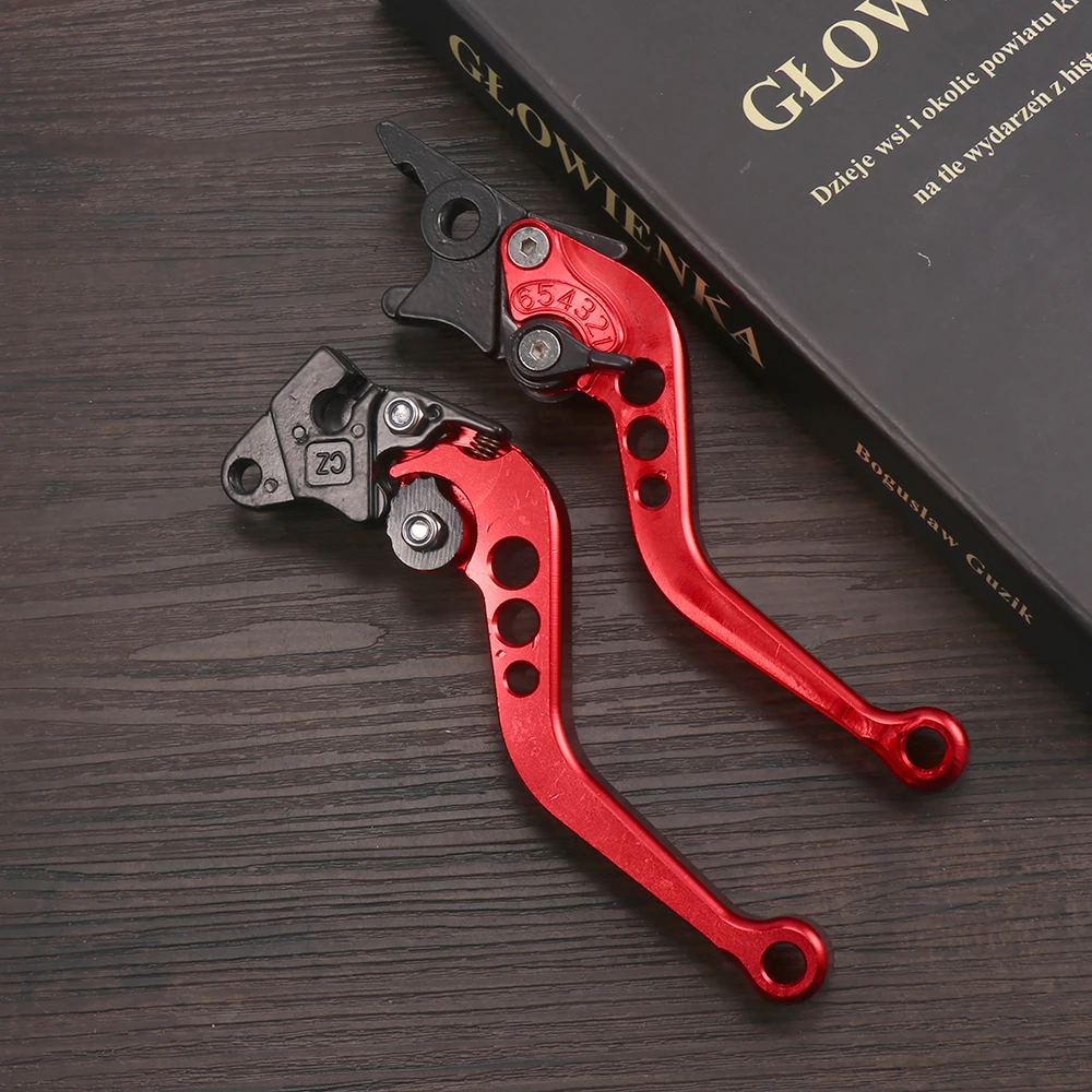 2 Pcs CNC Alloy Motorcycle Brake Handle Adjustable Size Moto Motorbike Modification Clutch Drum Brake Lever Handle Universal