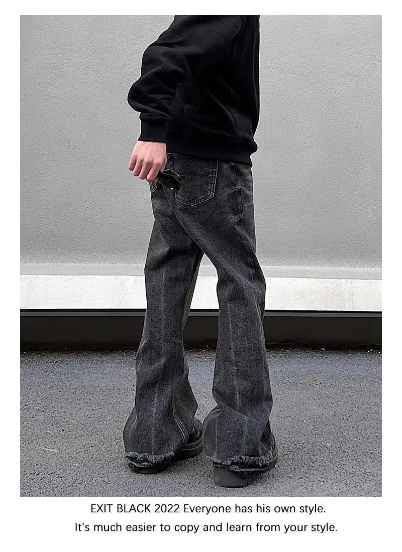 【HI FI FNK】Poy Coating Denim Pants Slash Paint Damage Pants – h.NAOTO WEBSHOP