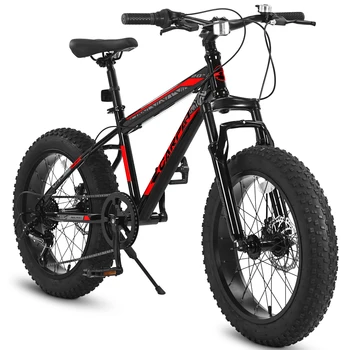 Ecarpat 20 Inch Kids' Bike, 4-Inch Wide Fat Tire Snow Mountain Bike, 7 Speed for Boys Girls Children Kids' Bicycles, Steel Frame 1
