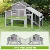 Chicken Coop Outdoor Wooden Hen House 65" with Large Nesting Box, Poultry Cage with Removable Tray,UV Proof Roof 2