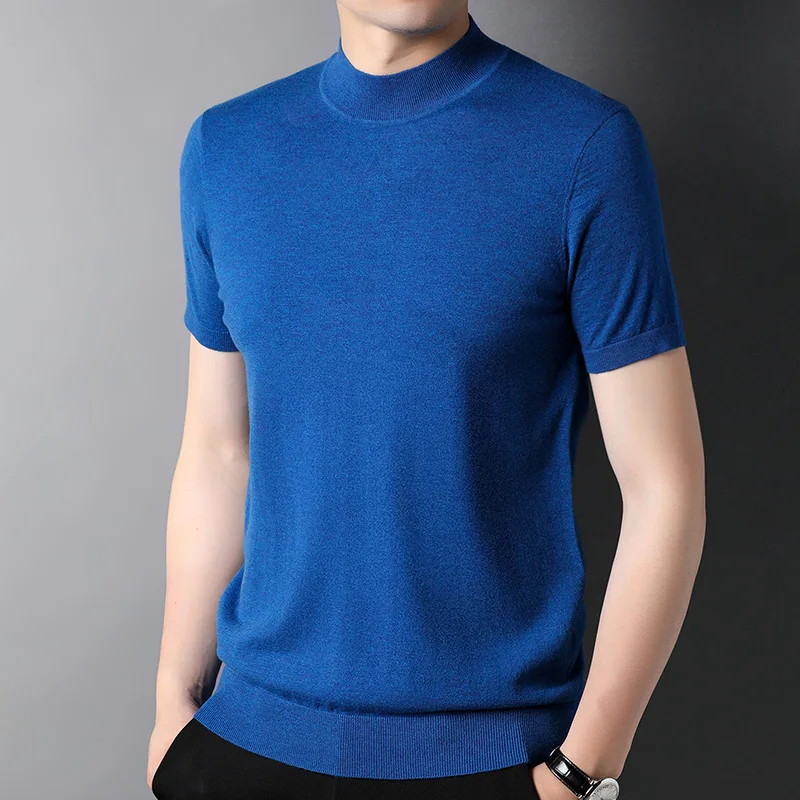 

Мужская шерстяная рубашка, сексуальный мужской свитер с коротким рукавом, вязаная рубашка, модный ШЕРСТЯНОЙ ДЖЕМПЕР С V-образным вырезом