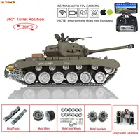 HENG LONG 1/16 7.0 FPV Camera Customized M26 Pershing Painted Green RTR RC Tank 3838 Metal Track Wheel Idlers Soldier TH17310 1