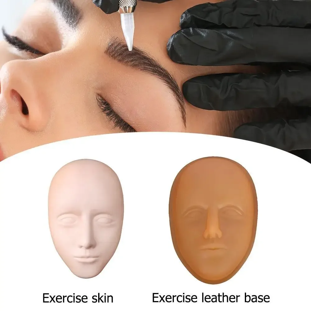 5D Makeup Practice Mask Silicone Facial Tattoo Training Head Permanent Makeup Lip Eyebrow Lash Tattoo Skin Mannequin Face Head