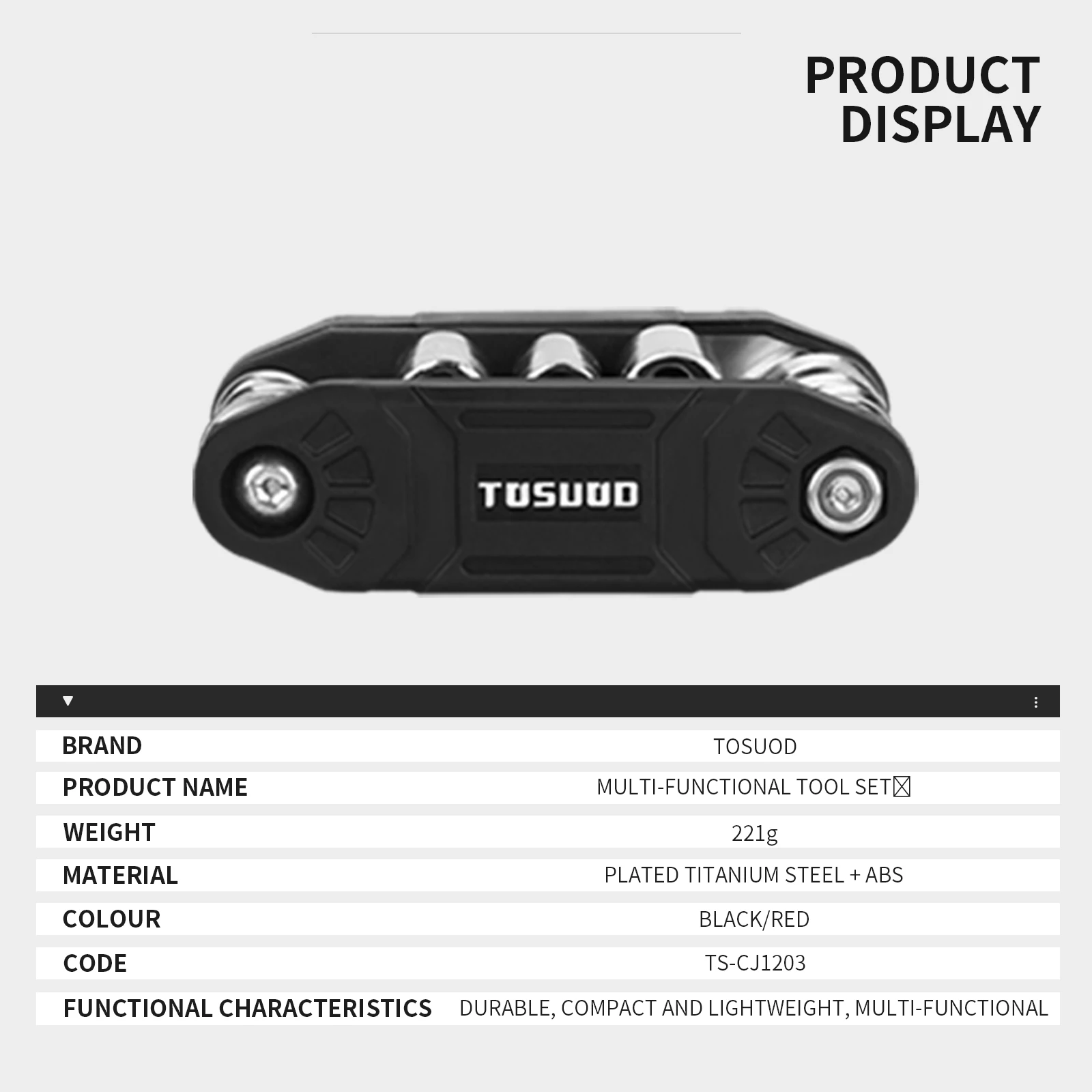 TOSUOD 16 in 1 Bike Repair Tools Portable Multifunctional Wrench - Image 6