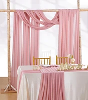 Chiffon Table Runner Gauze Vintage Romantic Wedding Chair Sashes Birthday Party Baby shower Ceremony Banquets Arches Cake Decor 1