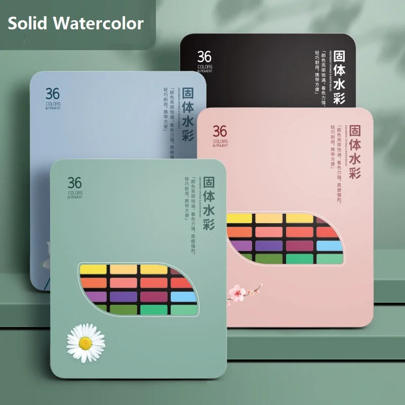 36/48/60/72 Acuarelas Colors Watercolor Set Solid Pigment Paint 예술용품 Professional Art Supplies Draw With Paintbrush Fountain Pen 2
