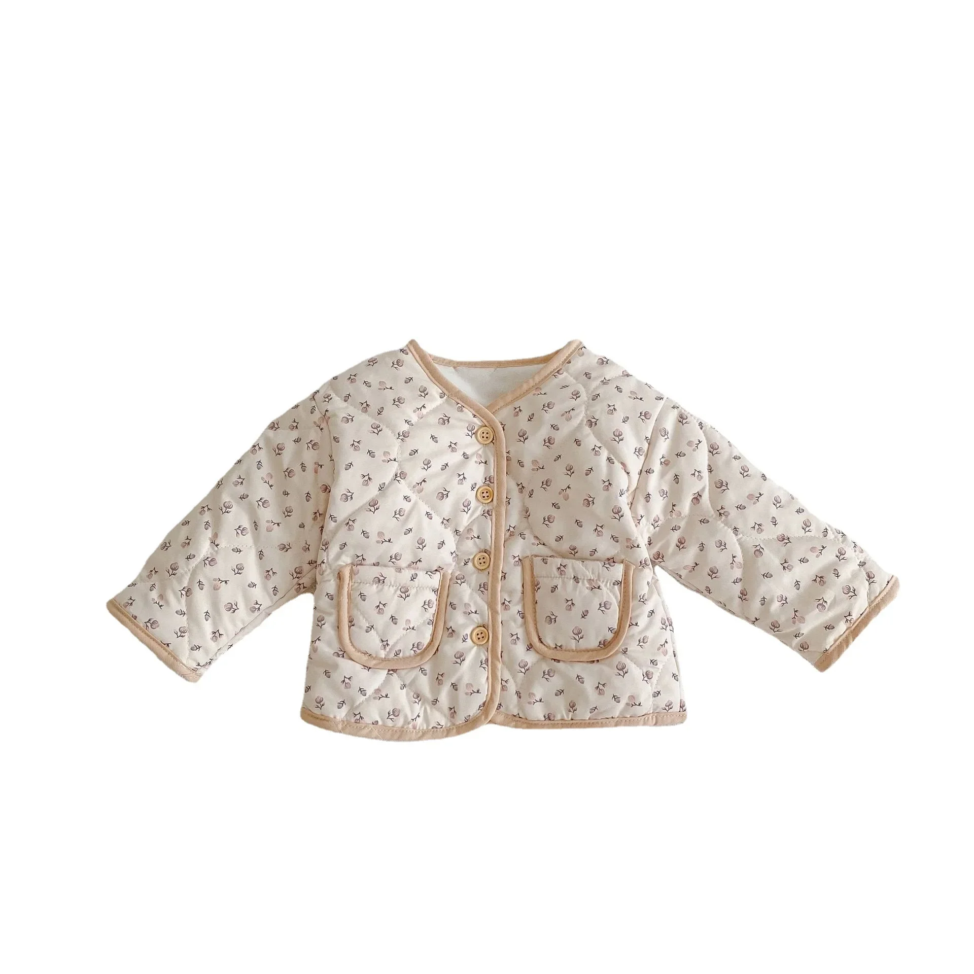 Baby Coat Winter Baby Girl's Cotton-padded Jacket Floral Coat Fleece Inside Cardigan kids jackets,winter coat