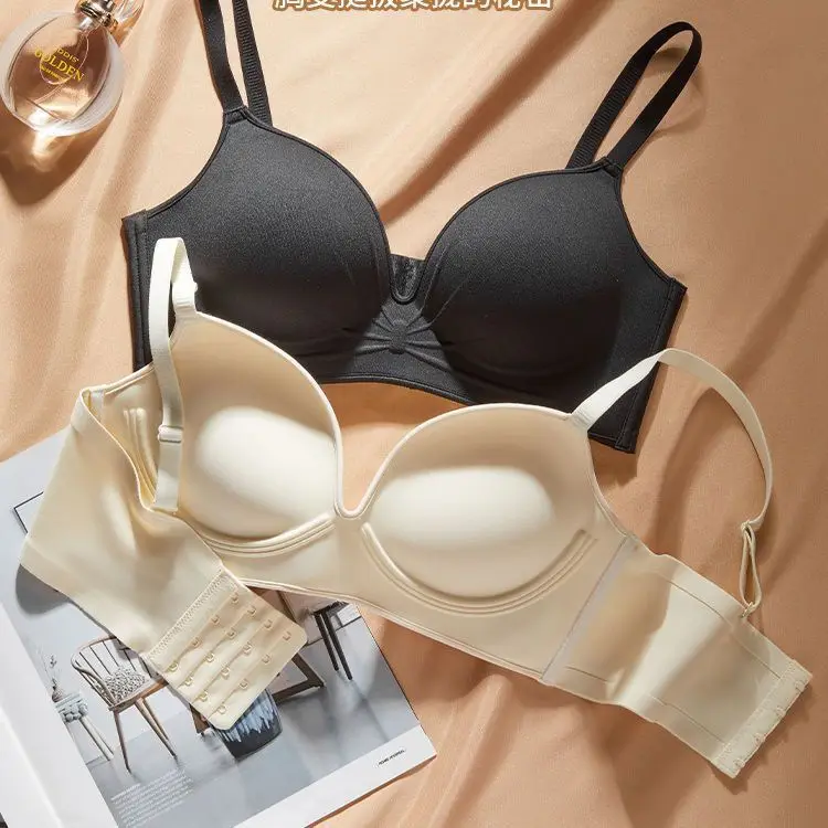 10cm Extreme Push Up Bra for AA/A Cup Lift Gather Wireless Bra, Anti-Sagging Side Smoothing Seamless T-Shirt Bra for Small Bust 3