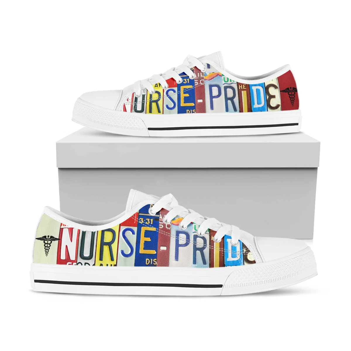License Plate Nurse Pride Women Shoes New Retro Lowtop Sneakers Shoes Canvas Round Toe Causal Flat Shoes Zapatos